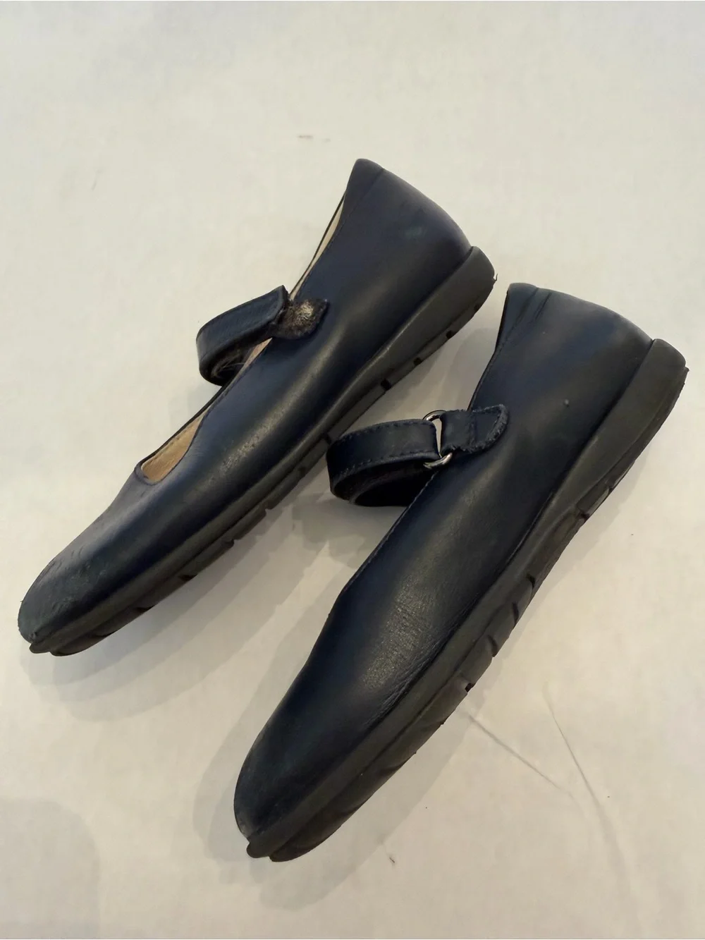 Girls Black Mary Jane Dress Shoes with Hook-and-Loop Strap